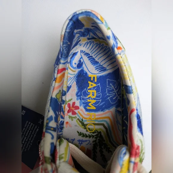 Farm Rio NEW Copacabana Flatform Sneakers size US 7 Women Floral Cotton Platform - Picture 9 of 11